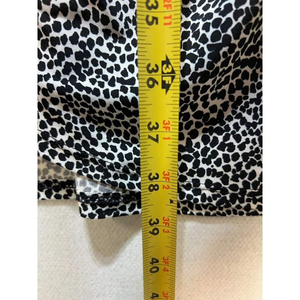 Karen Kane Women Side Shirred Bodycon Dress Long Sleeve Sz S Black White Cheetah - Picture 10 of 12